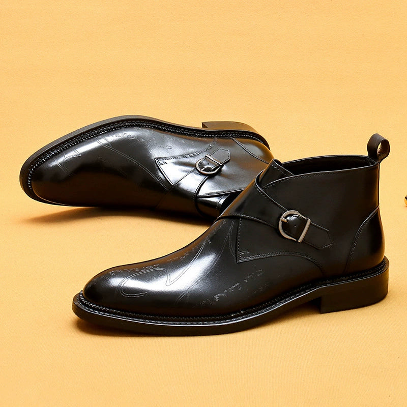 Men’s  Brogue Genuine Leather Martin Boots 89612