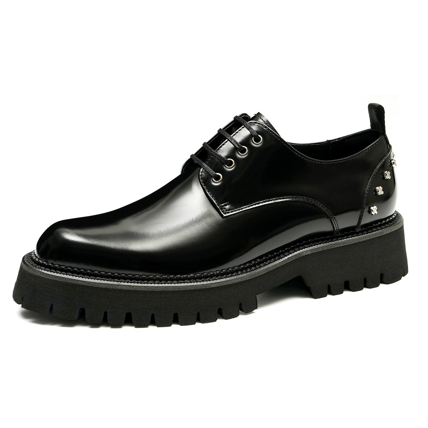 Men’s Thick-Sole Genuine Leather Derby Shoes 23671