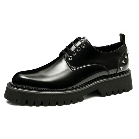 Y'Stride Men’s Thick-Sole Genuine Leather Derby Shoes 23671