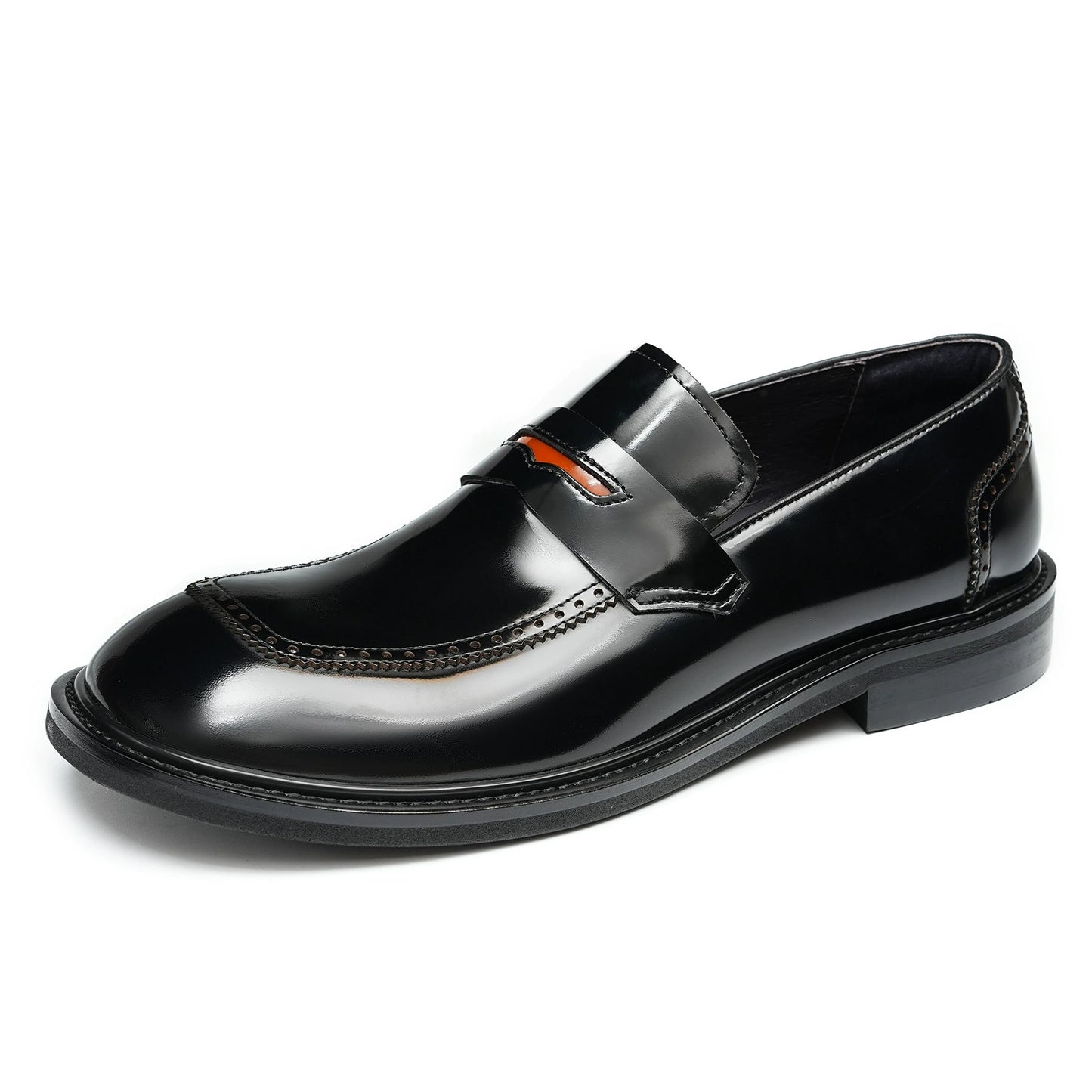 Men’s Genuine Leather Round-Toe Loafers 23711