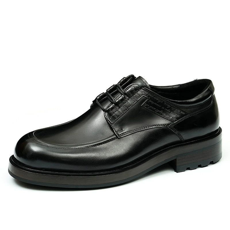 Erste Schicht Rindsleder Herren Lederschuhe Business Casual Schuhe Herrenschuhe Rundkopf Echtes Leder Britische Retro Rub Farbige Abendschuhe89622 