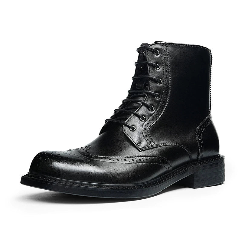 Retro Carving High-Top Business Casual Chelsea Boots 96191