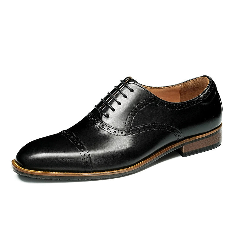 Men’s Cap-Toe Brogue Oxford Shoes 65181