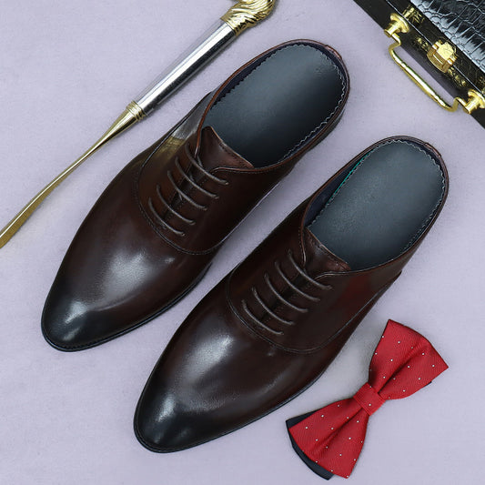 Genuine leather closed-toe slip-on casual men's leather shoes 65165