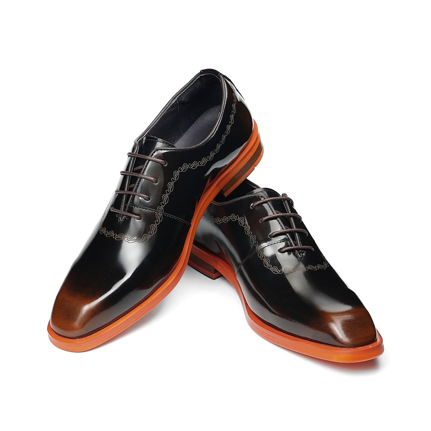 Y'Stride Men's Genuine Leather Contrast Oxford Brogue Formal Dress Shoes 25891