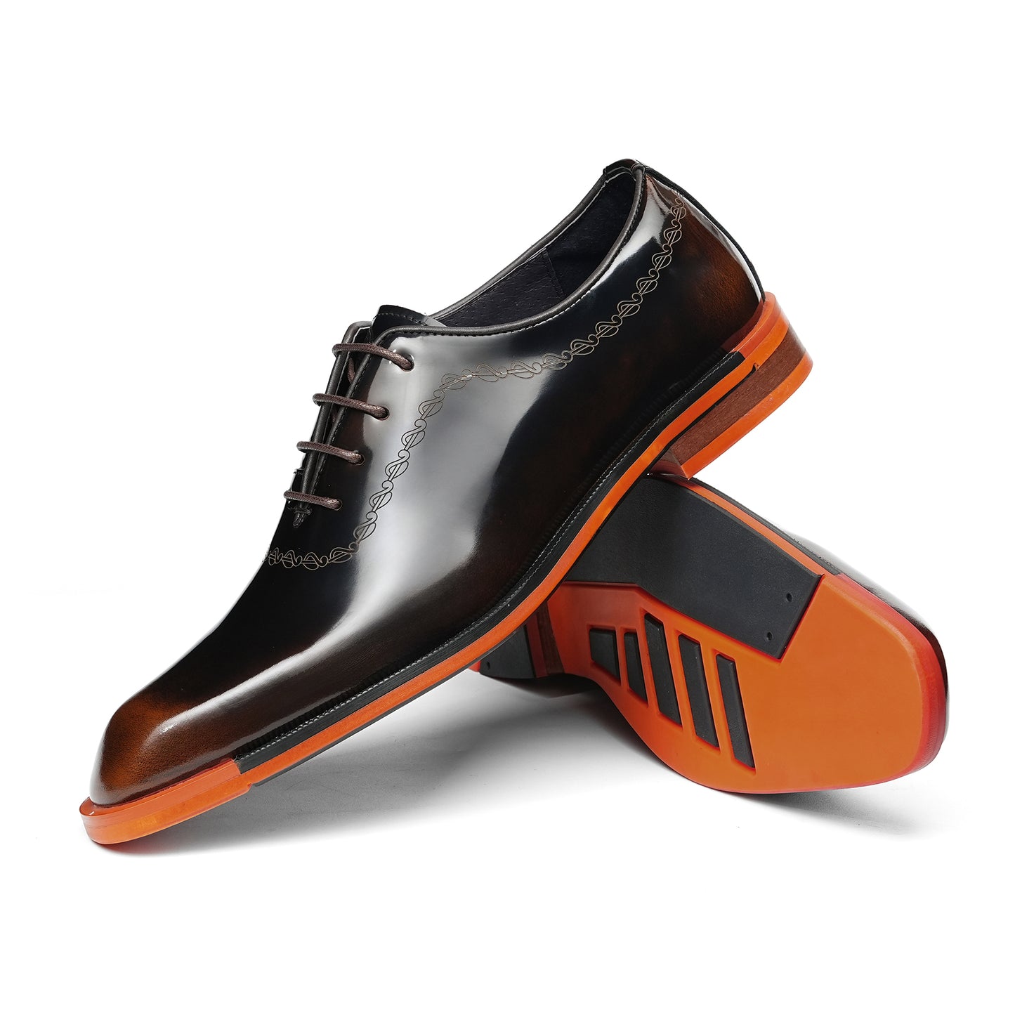 Y'Stride Men's Genuine Leather Contrast Oxford Brogue Formal Dress Shoes 25891