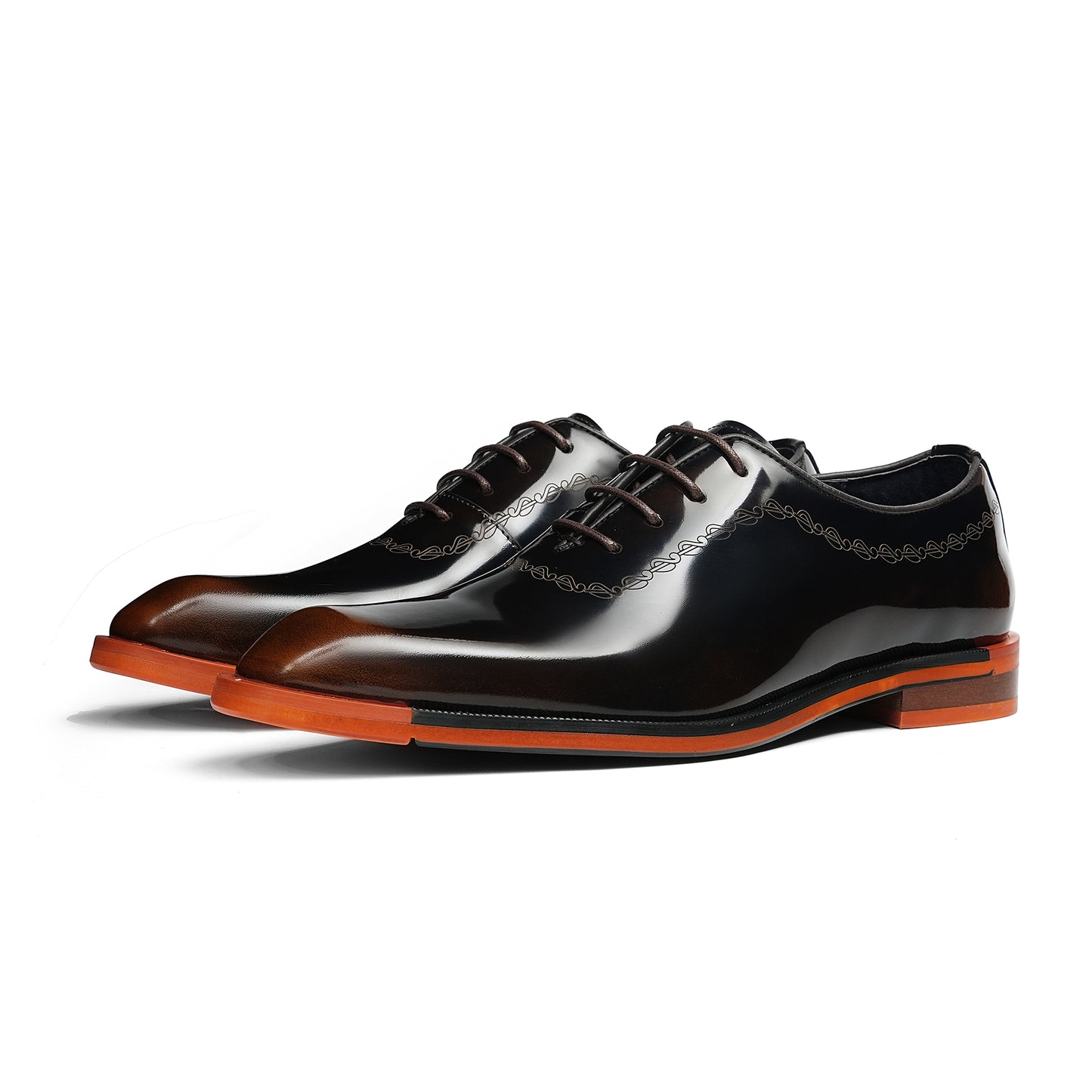 Y'Stride Men's Genuine Leather Contrast Oxford Brogue Formal Dress Shoes 25891