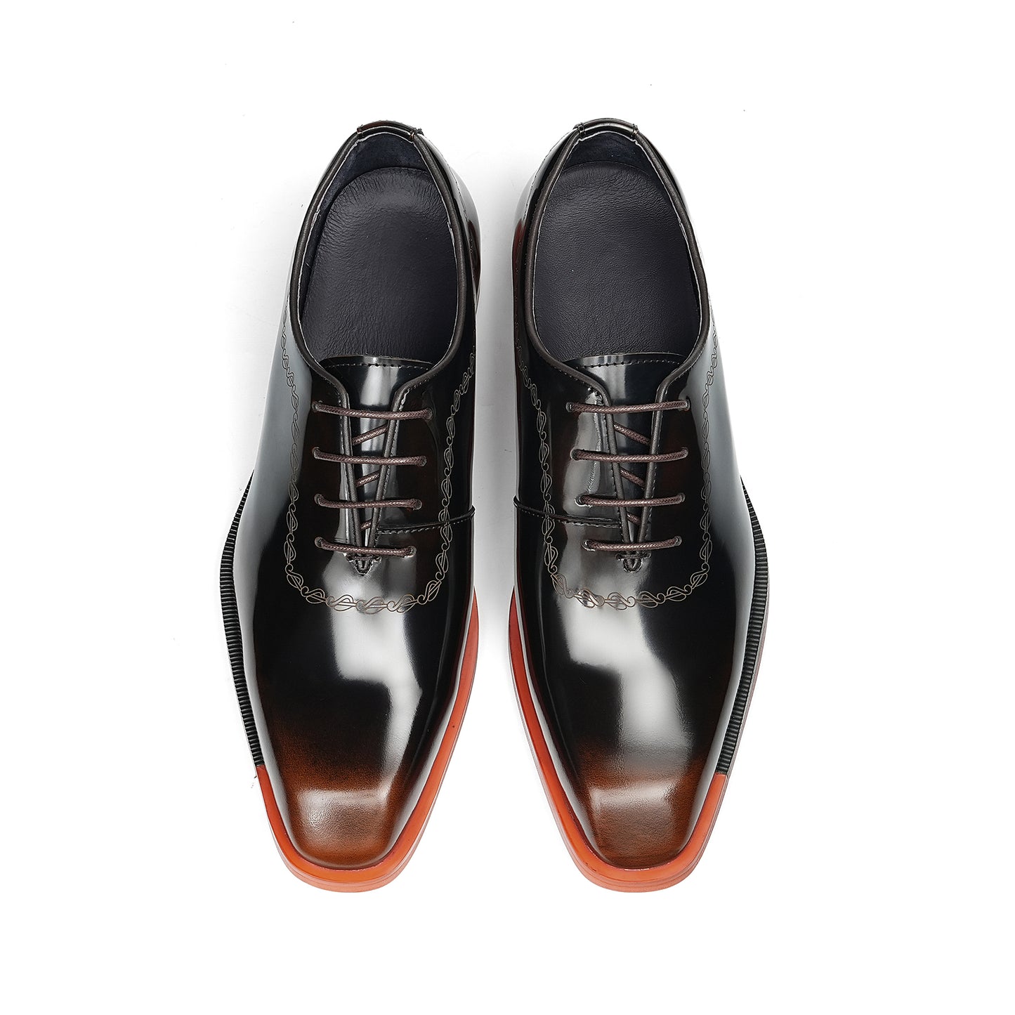 Y'Stride Men's Genuine Leather Contrast Oxford Brogue Formal Dress Shoes 25891