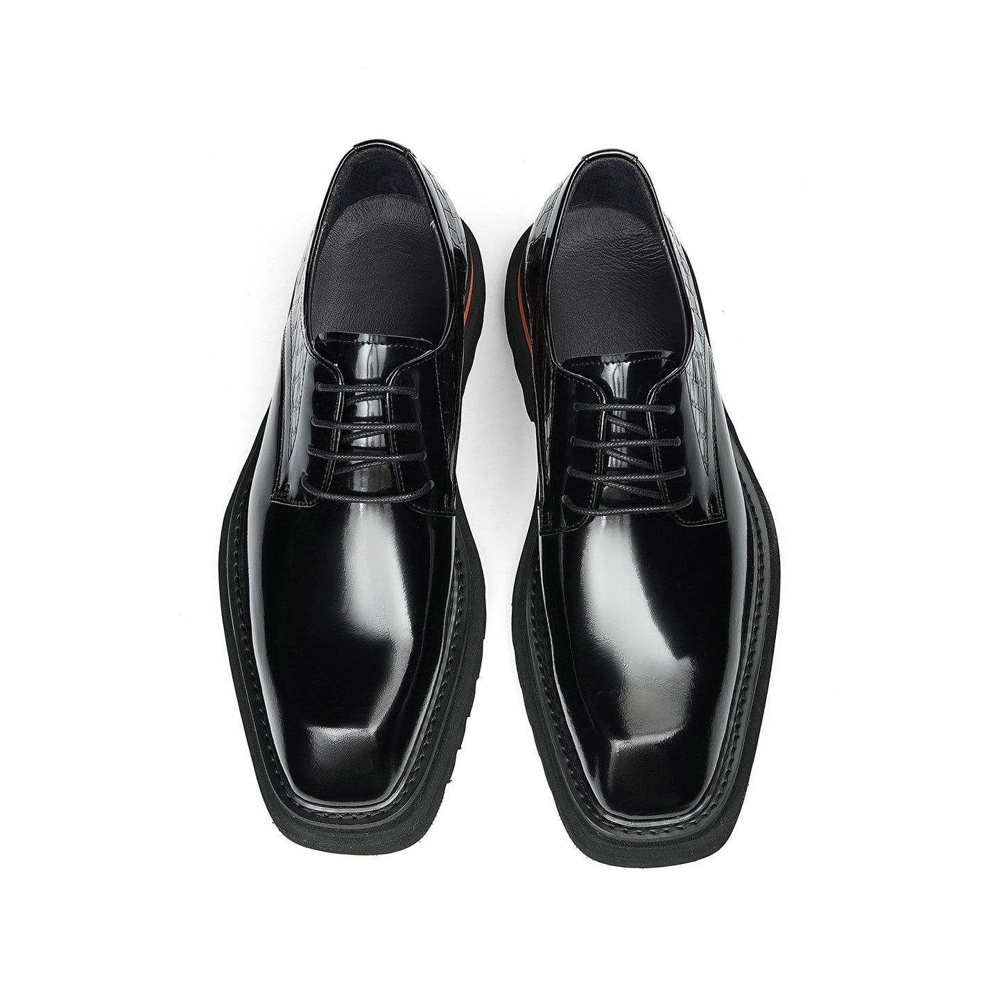 Y'Stride Men's Leather Derby Shoes Chunky Sole Brogue Dress Shoes for Business 25883