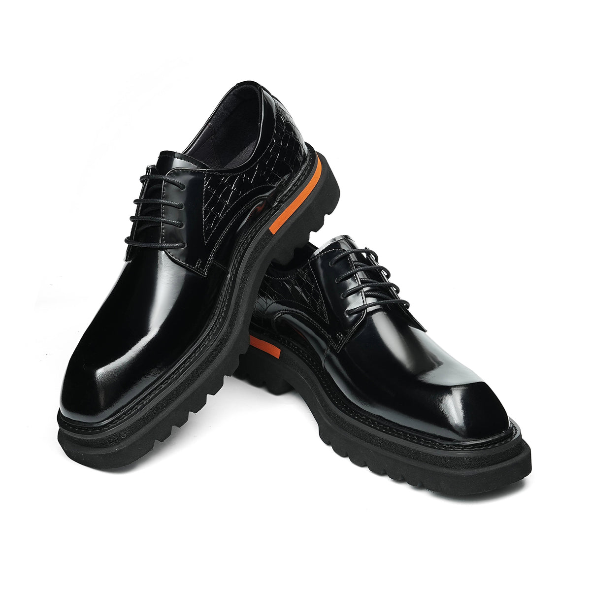 Y'Stride Men's Leather Derby Shoes Chunky Sole Brogue Dress Shoes for Business 25883