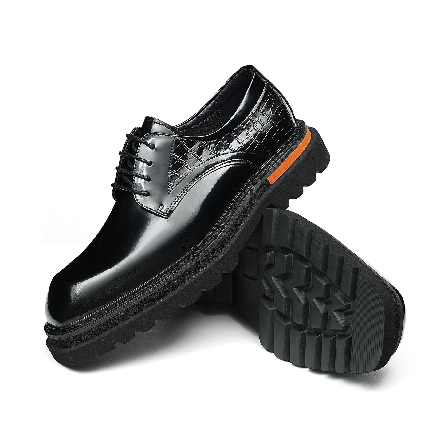 Y'Stride Men's Leather Derby Shoes Chunky Sole Brogue Dress Shoes for Business 25883