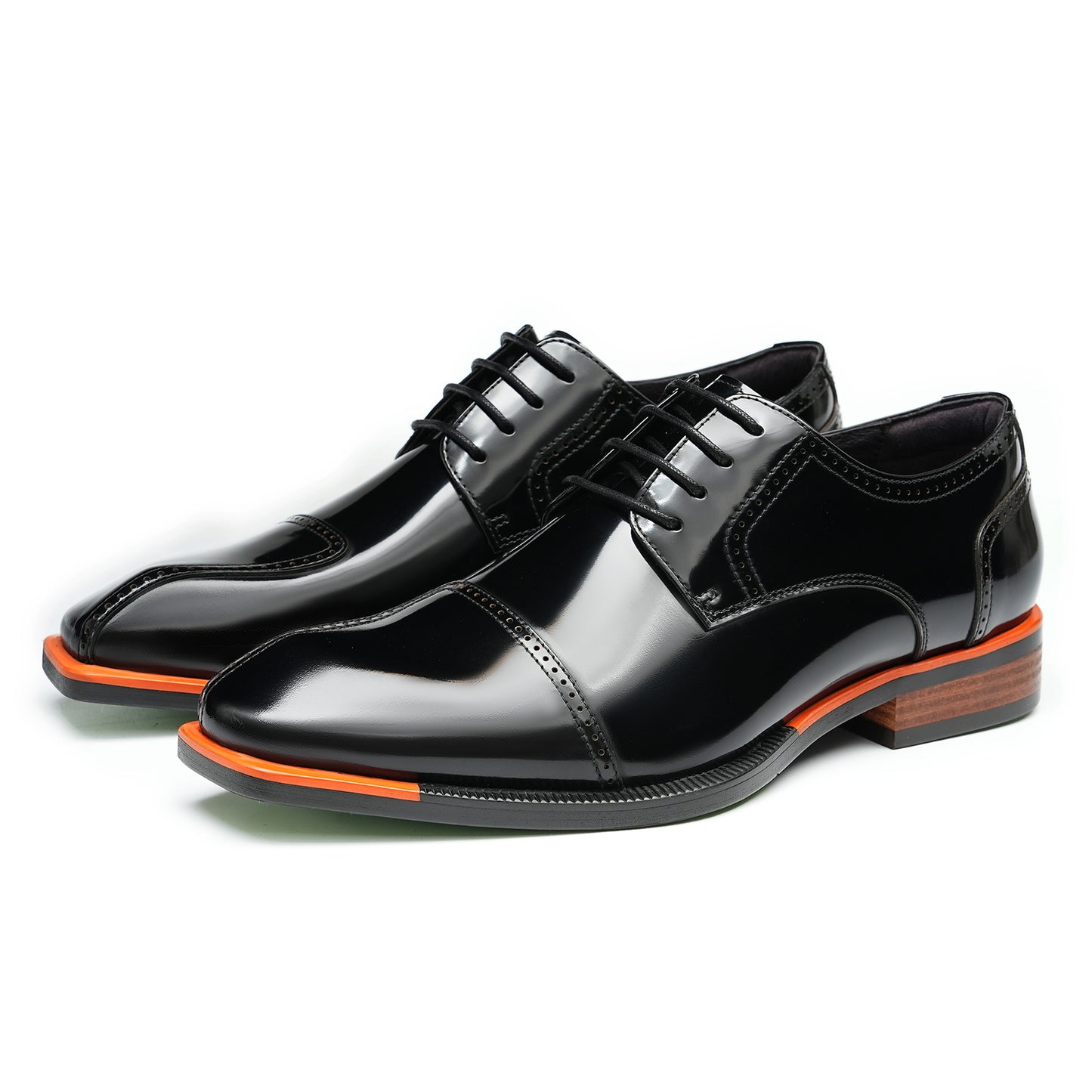 Y'Stride Men's Square Toe Derby Shoes  Business Formal Leather Shoes 23713