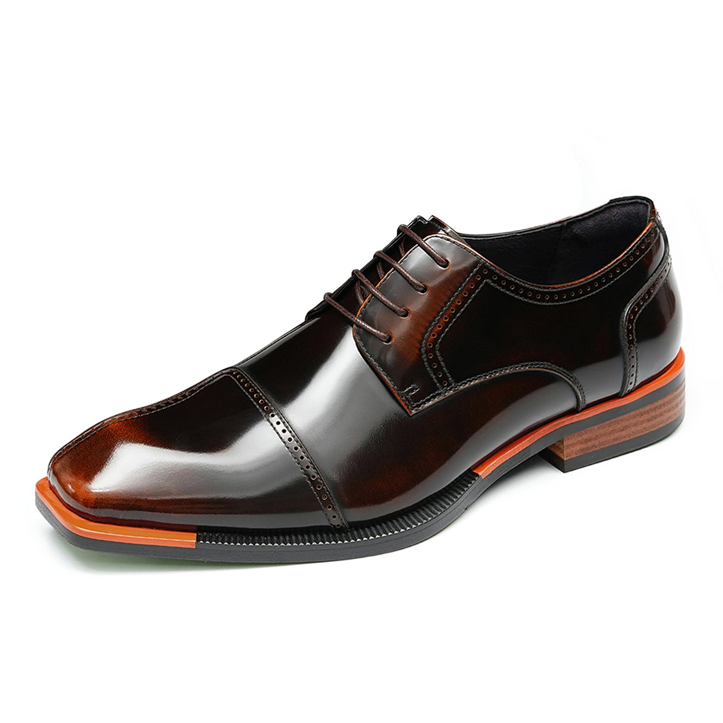 Y'Stride Men's Square Toe Derby Shoes  Business Formal Leather Shoes 23713