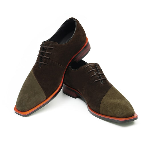 Y'Stride Men's Suede and genuine leather color-blocked shoes 23721