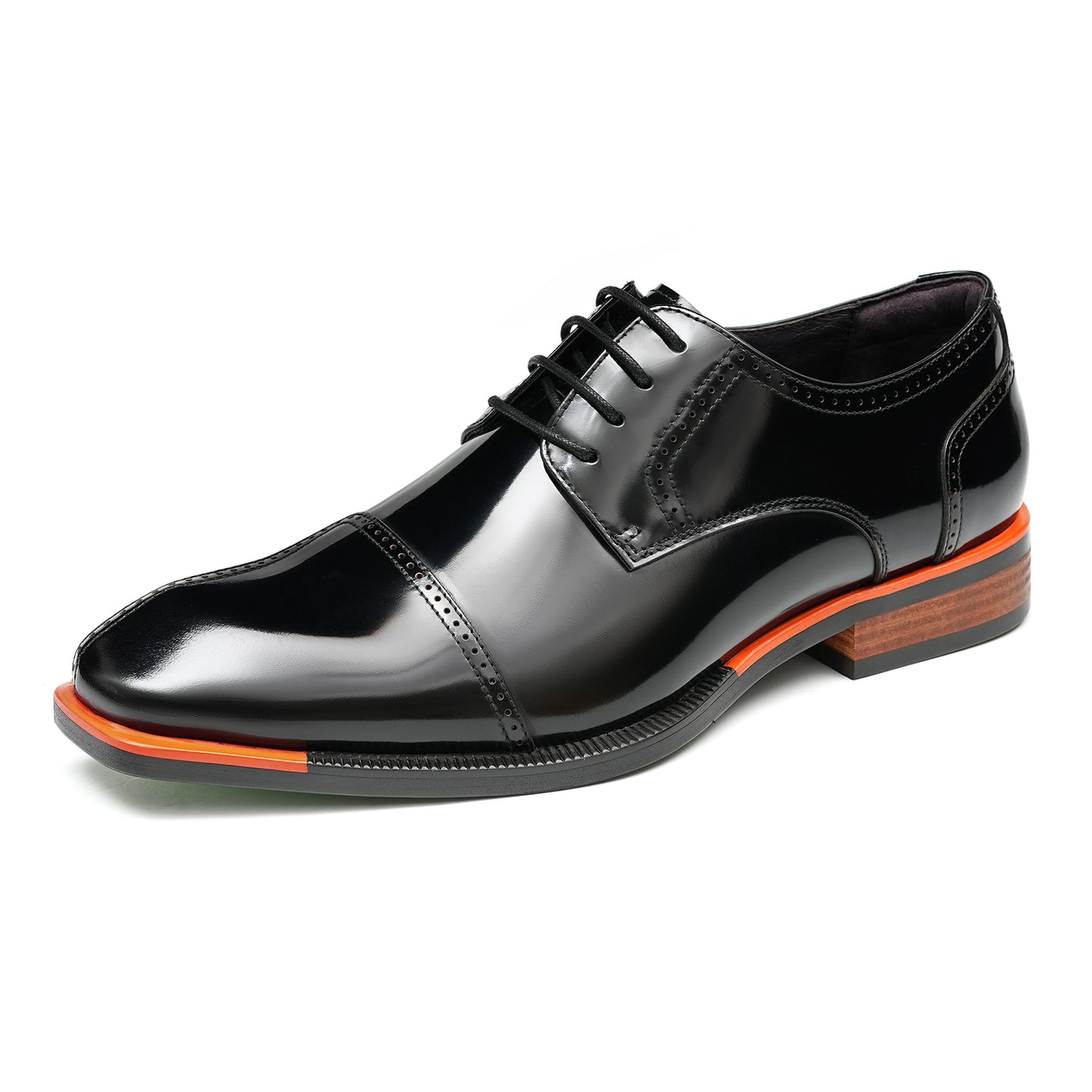 Y'Stride Men's Square Toe Derby Shoes  Business Formal Leather Shoes 23713