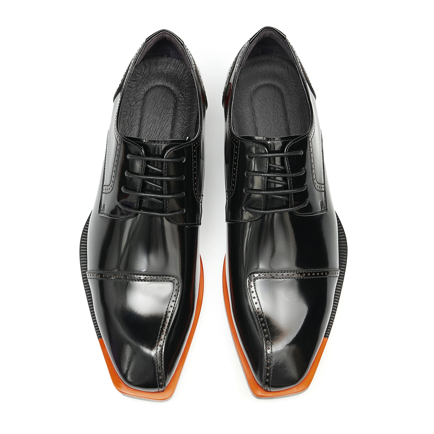 Y'Stride Men's Square Toe Derby Shoes  Business Formal Leather Shoes 23713