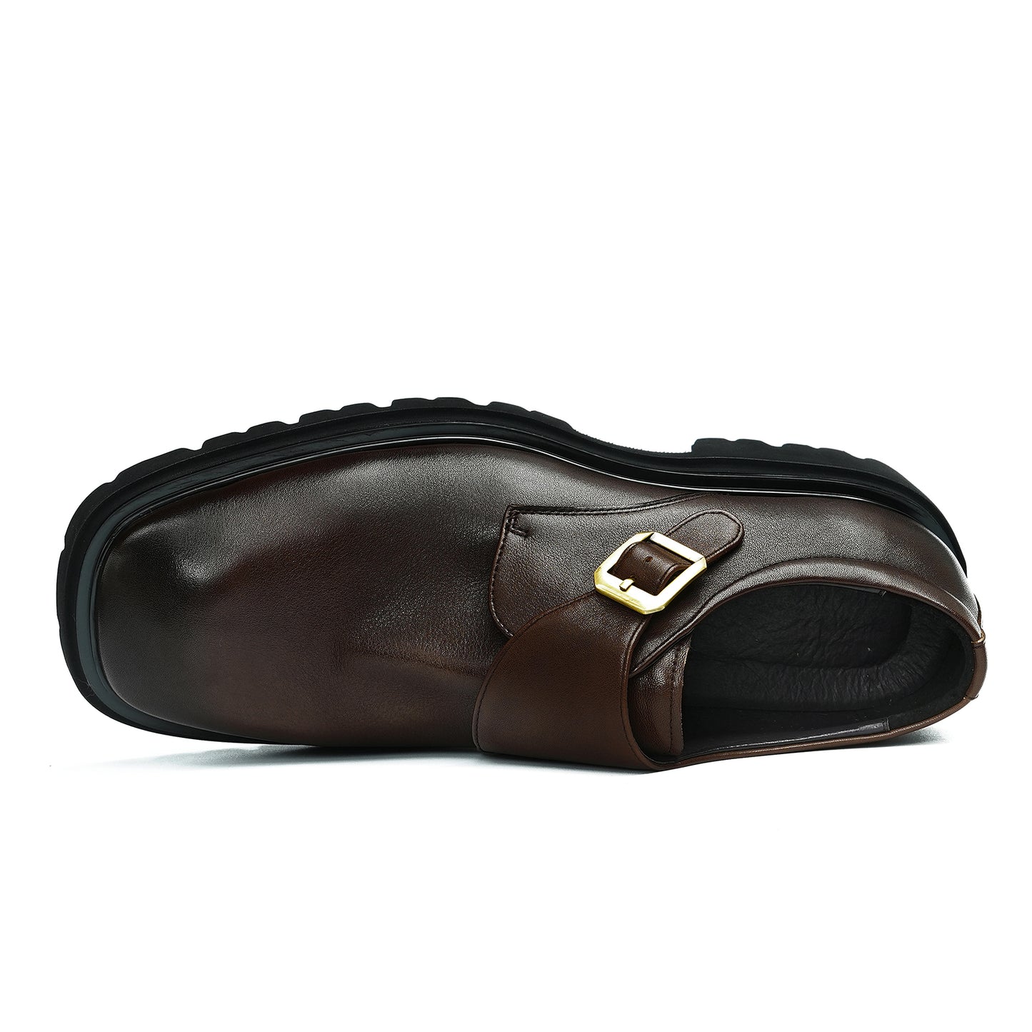 Chaussures en cuir de vachette de première couche pour hommes Chaussures en cuir décontractées pour hommes Chaussures en cuir à pieds larges pour hommes Chaussures à boucle à plateforme rétro britannique pour hommes93133 
