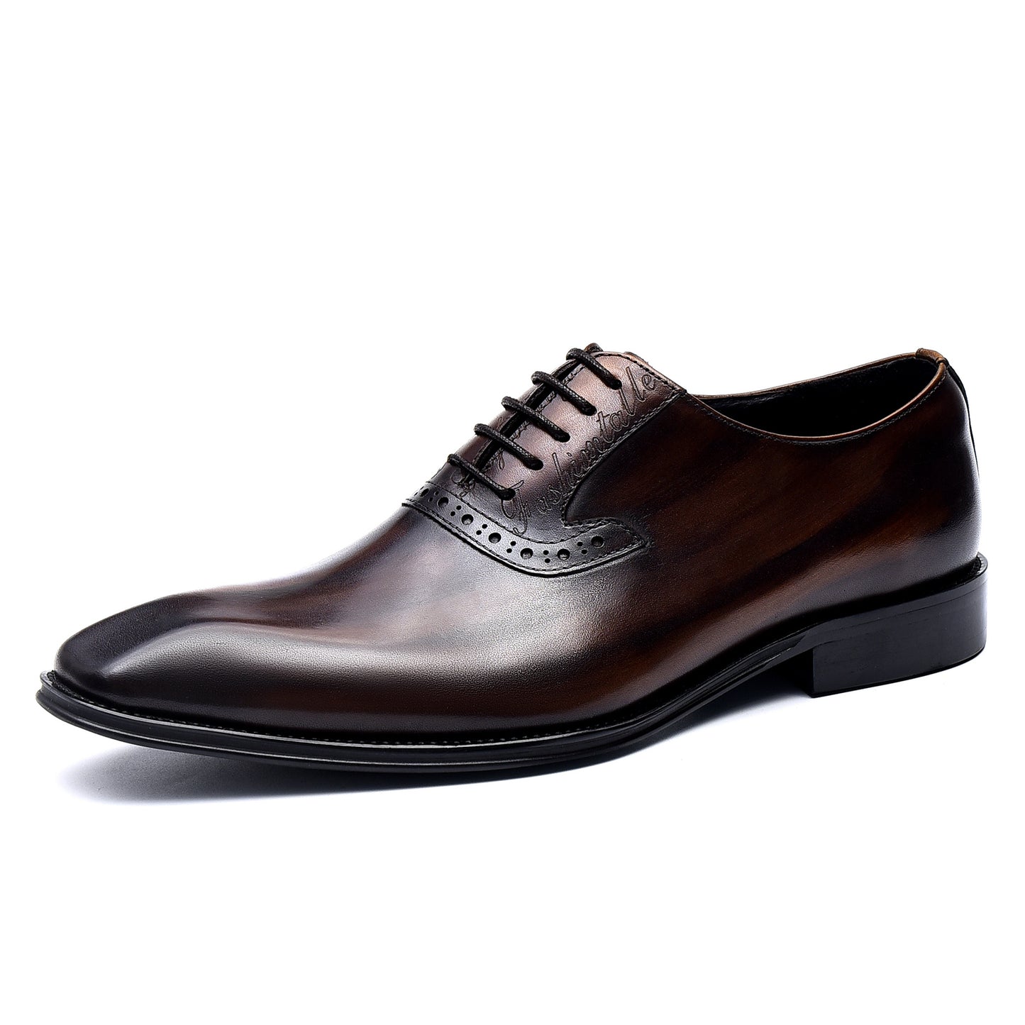 Chaussures en cuir de vachette de première couche pour hommes Chaussures formelles Chaussures en cuir de vachette véritable Chaussures Oxford de style britannique à la main Chaussures en cuir pointues 89259 