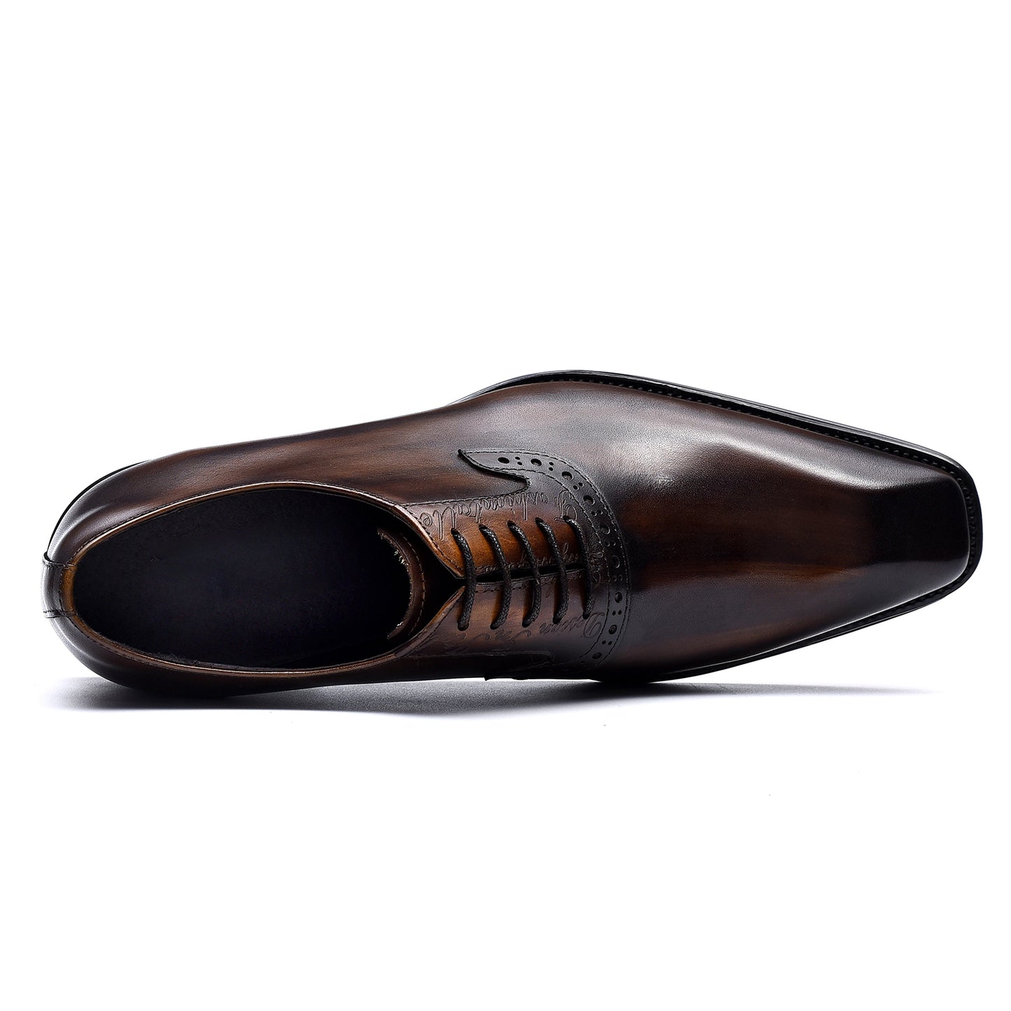 Chaussures en cuir de vachette de première couche pour hommes Chaussures formelles Chaussures en cuir de vachette véritable Chaussures Oxford de style britannique à la main Chaussures en cuir pointues 89259 