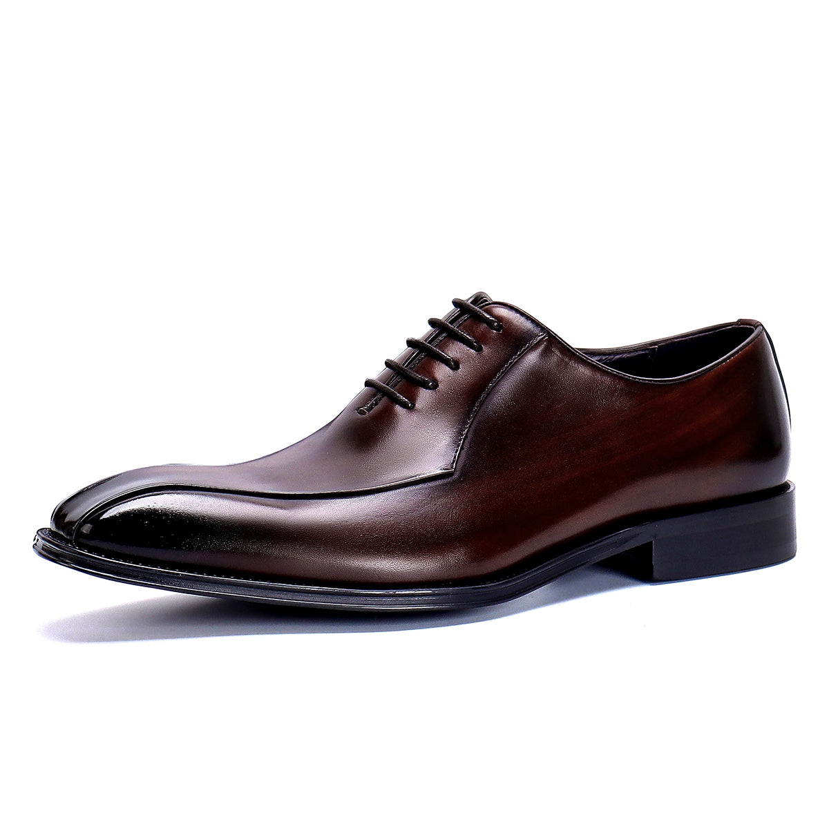 Chaussures en cuir pour hommes Chaussures formelles en cuir véritable pour hommes Chaussures Oxford à bout carré Chaussures d'affaires britanniques faites à la main 89256 