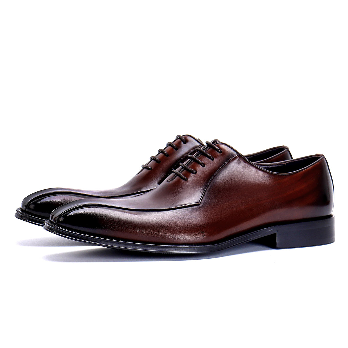 Chaussures en cuir pour hommes Chaussures formelles en cuir véritable pour hommes Chaussures Oxford à bout carré Chaussures d'affaires britanniques faites à la main 89256 