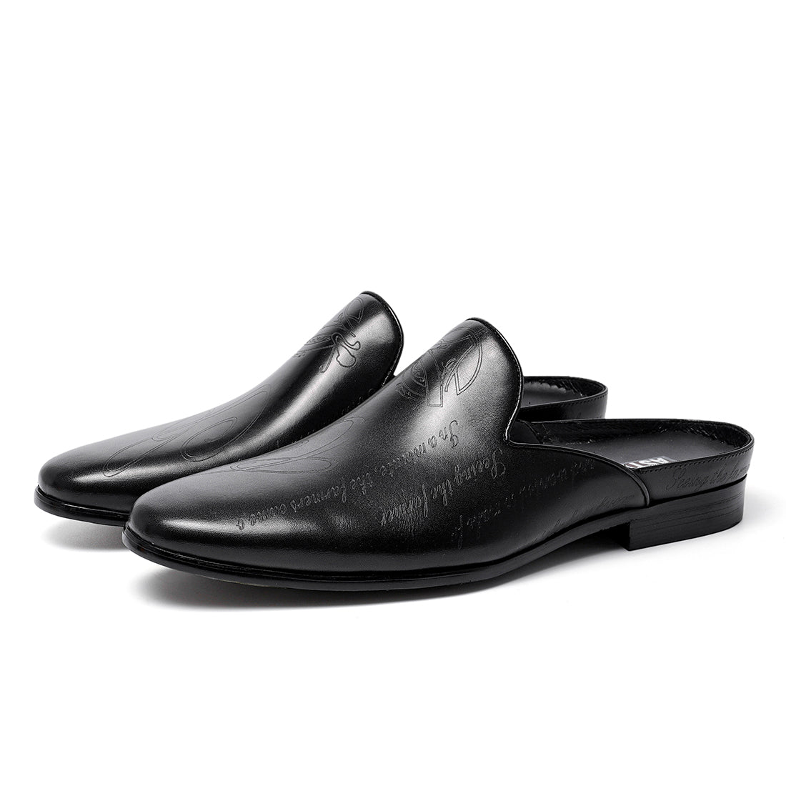Pantoufles à bout fermé sculptées en cuir pour hommes Chaussures en cuir de mode pour l'extérieur pour hommes Mocassins pantoufles pour hommes 68132 