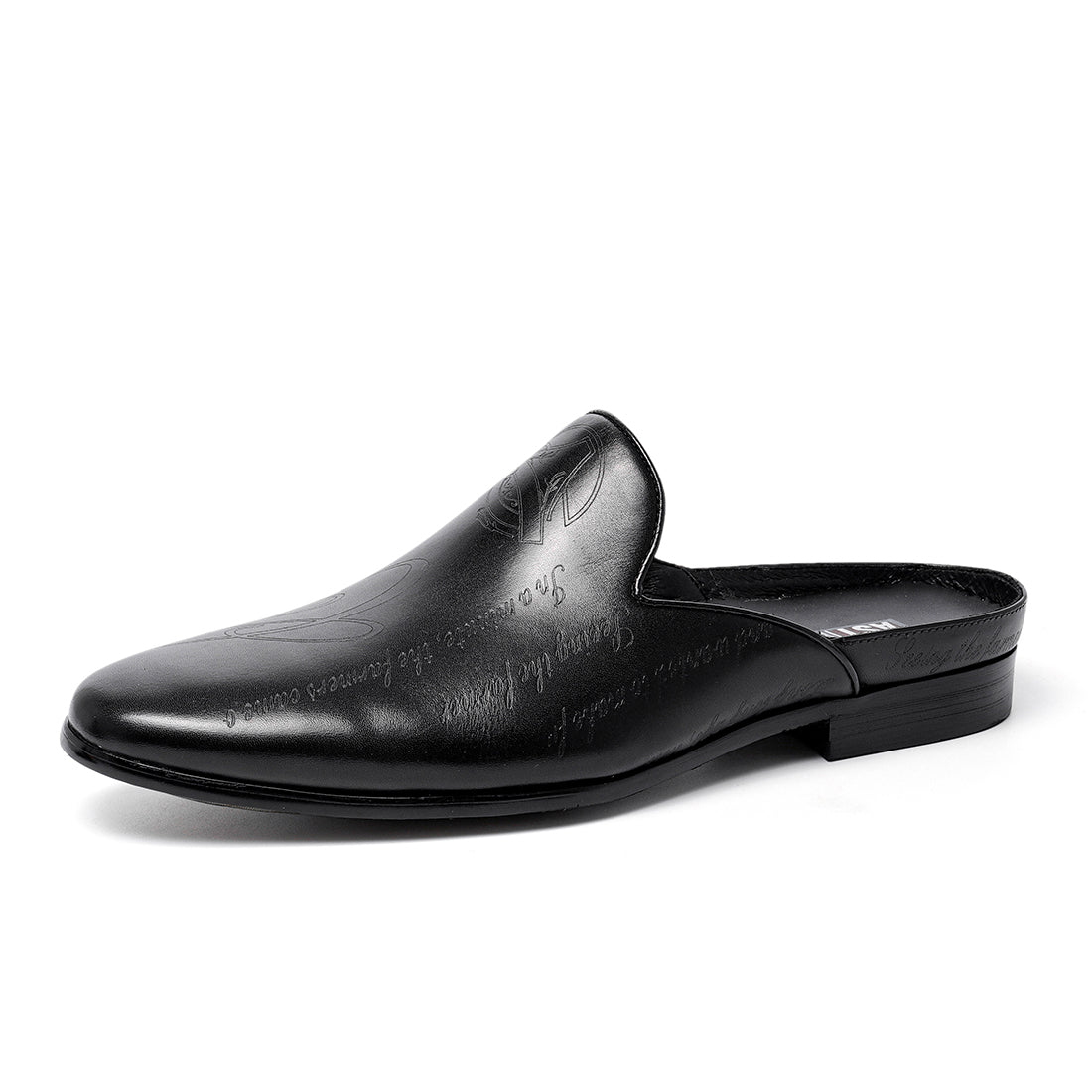 Pantoufles à bout fermé sculptées en cuir pour hommes Chaussures en cuir de mode pour l'extérieur pour hommes Mocassins pantoufles pour hommes 68132 