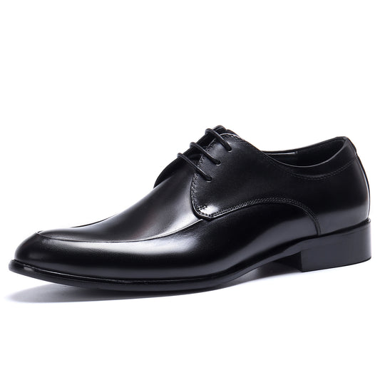 Men's Leather Business Leather Shoes Lace-up Low-Top Pointed Toe Wedding Shoes Men's Formal Shoes23101