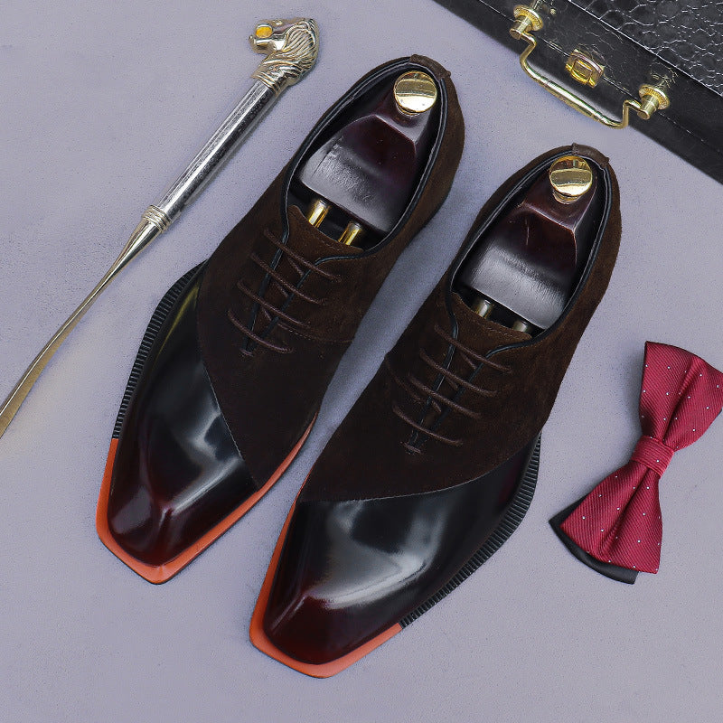 Shiny leather and suede Oxford shoes 23722
