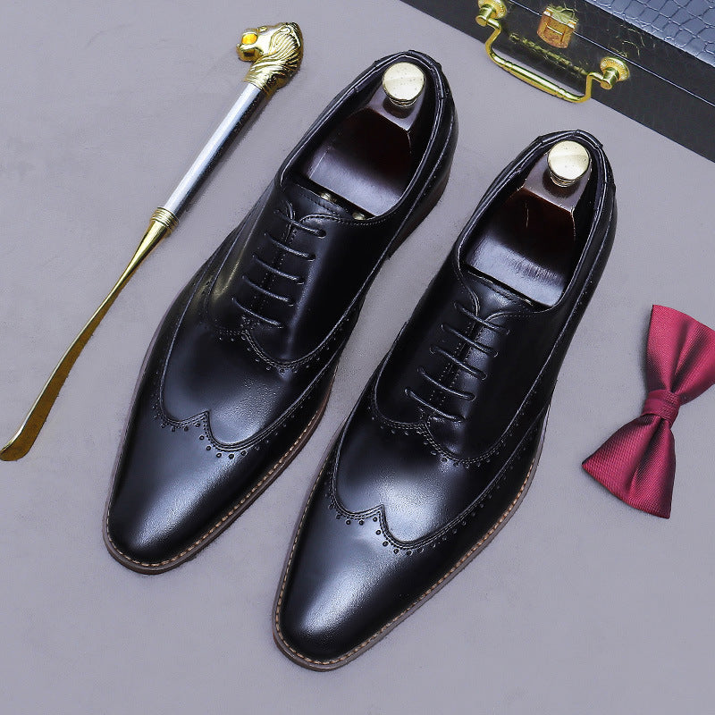 Men’s British Retro Genuine Leather Dress Shoes 65183